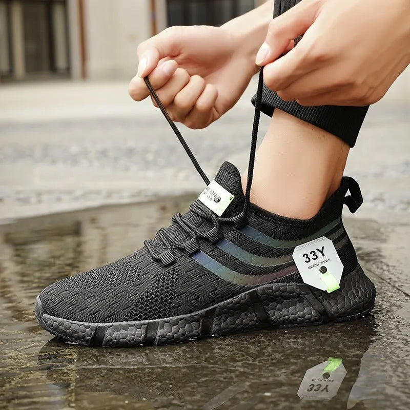 Herren Casual Sportschuhe Atmungsaktive Leichte Turnschuhe Outdoor Mesh Schwarz Laufschuhe Athletisch Jogging Tenis Wanderschuhe