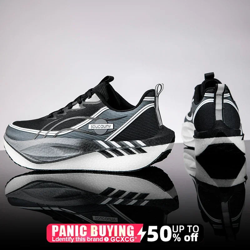 Bequeme, sportliche, rutschfeste Herren-Sneakers, Laufschuhe aus Carbon-Board, Spezial-Marathon, Sport, atmungsaktiv, leicht