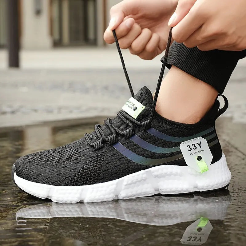 Herren Casual Sportschuhe Atmungsaktive Leichte Turnschuhe Outdoor Mesh Schwarz Laufschuhe Athletisch Jogging Tenis Wanderschuhe