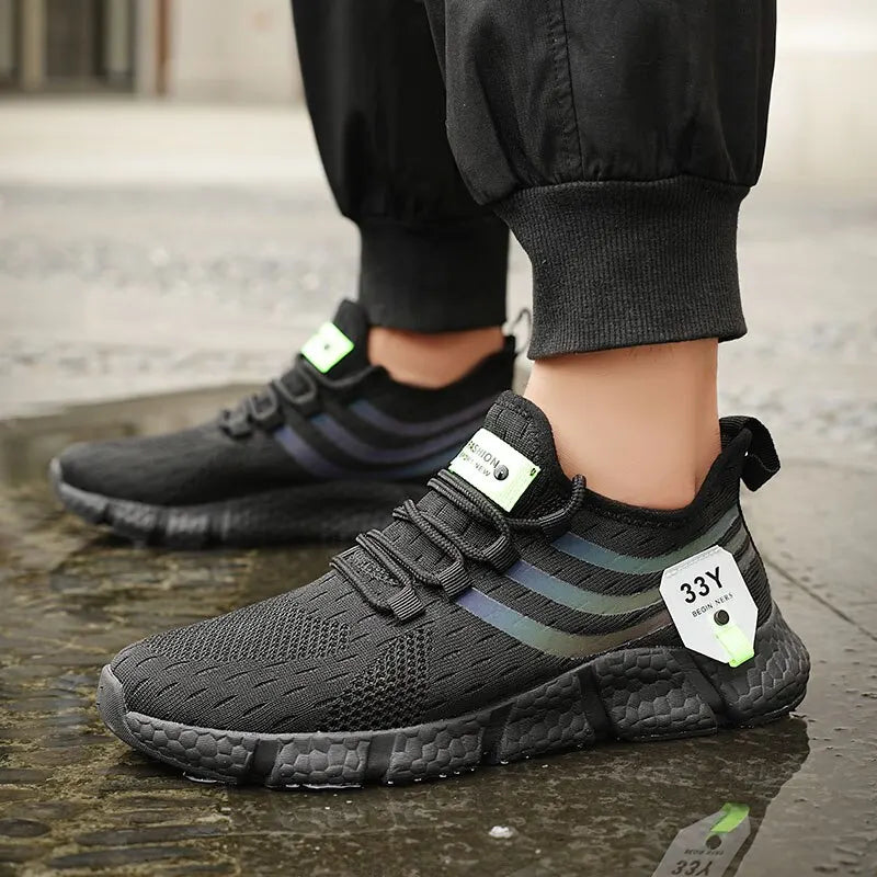 Herren Casual Sportschuhe Atmungsaktive Leichte Turnschuhe Outdoor Mesh Schwarz Laufschuhe Athletisch Jogging Tenis Wanderschuhe