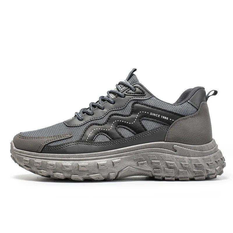 Hochwertige Herren-Sportschuhe aus Mesh, atmungsaktiv, dick, weich besohlte Anti-Rutsch-Sneakers in reiner Farbe, Sportschuhe 